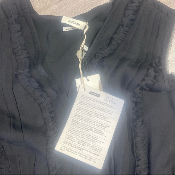 Jason Wu Black Ruffle Chiffon Sleeveless Dress Size 6 NWT - Picture 15 of 16